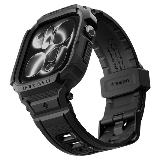 Spigen Rugged Armor Pro hoes voor Apple Watch Series 12 46mm, Mat Zwart ACS11894