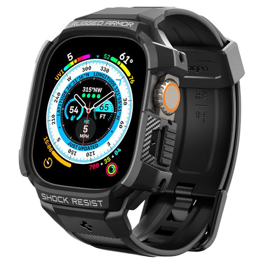 Spigen Rugged Armor Pro hoes voor Apple Watch Ultra Series, Zwart