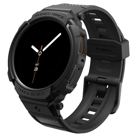Spigen Rugged Armor Pro hoes voor Samsung Galaxy Watch8 40mm, Matzwart ACS10005