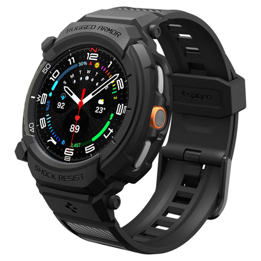 Spigen Rugged Armor Pro hoes voor Samsung Galaxy Watch8 Classic, Matzwart ACS10013