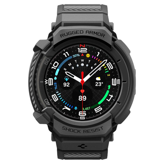 Spigen Rugged Armor Pro hoes voor Samsung Galaxy Watch8 Classic, Matzwart ACS10013