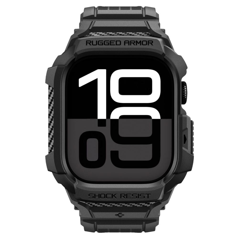 Spigen Rugged Armor Pro V2 hoes voor Apple Watch Series 10 / 11 42mm, Matzwart ACS10494