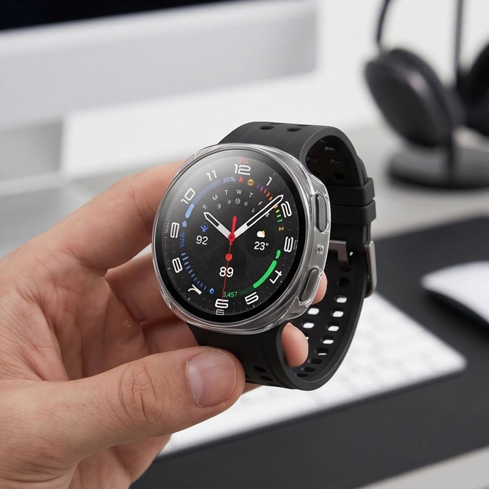 Tech-Protect Defense hoesje voor Samsung Galaxy Watch9 / Watch8 40mm, set van 2 stuks, zwart / transparant