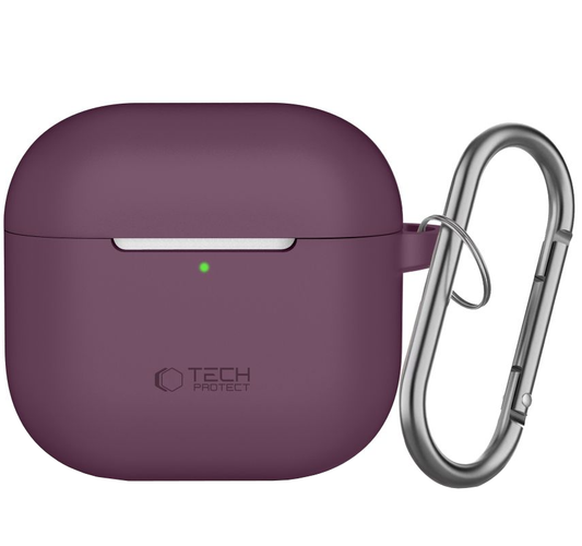 Tech-Protect Silicone Hook-hoesje voor Apple AirPods 4 / AirPods 5, bordeauxrood.