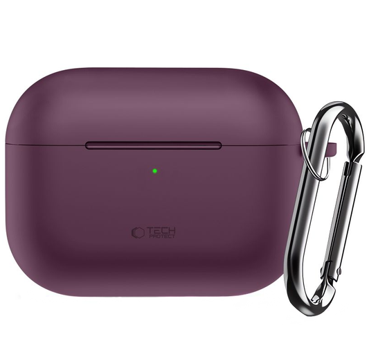Tech-Protect Silicone Hook-hoesje voor Apple AirPods Pro 3, bordeauxrood