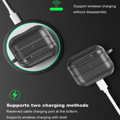 Techsuit CarbonFiber hoes voor Apple AirPods 3, Zwart