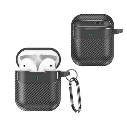 Techsuit CarbonFiber hoes voor Apple AirPods Gen 2 / Gen 1, Zwart