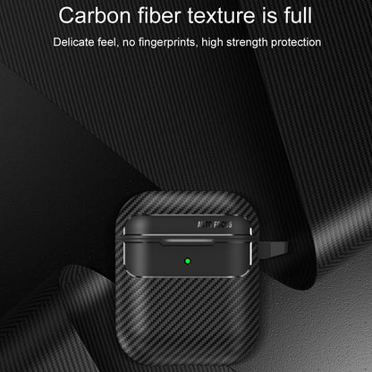 Techsuit CarbonFiber hoes voor Apple AirPods Gen 2 / Gen 1, Zwart