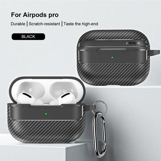 Techsuit CarbonFiber hoes voor Apple AirPods Pro Series, Zwart