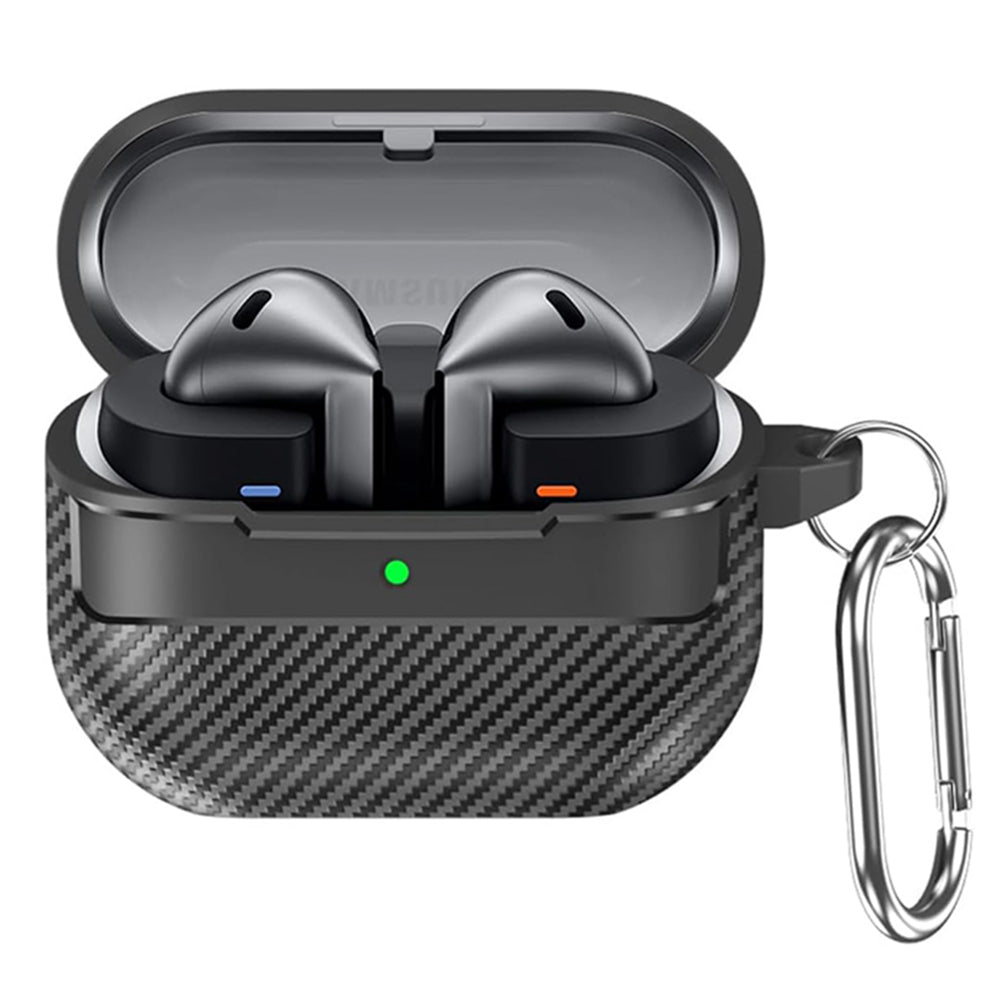 Techsuit CarbonFiber hoes voor Samsung Galaxy Buds3 FE / Buds3 Pro / Buds3, Zwart