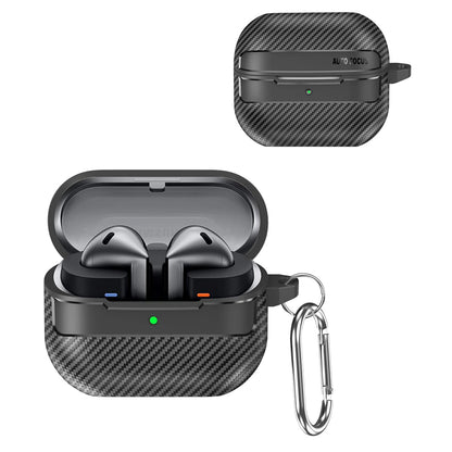 Techsuit CarbonFiber hoes voor Samsung Galaxy Buds3 FE / Buds3 Pro / Buds3, Zwart