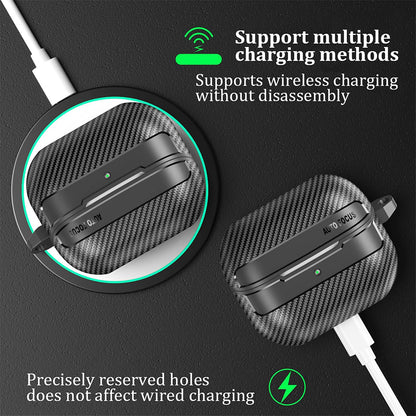 Techsuit CarbonFiber hoes voor Samsung Galaxy Buds3 FE / Buds3 Pro / Buds3, Zwart