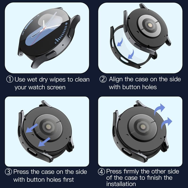 Techsuit Defense360 Pro hoes voor Samsung Galaxy Watch7 44mm, Zwart