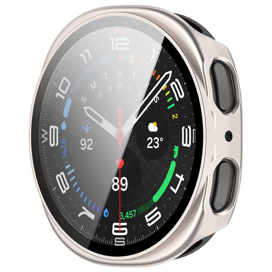 Techsuit Defense360 Pro hoes voor Samsung Galaxy Watch8 44mm, Parelmoer Zilver