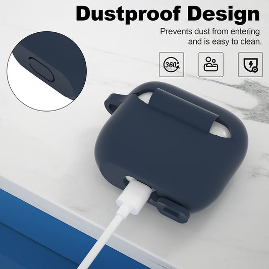 Techsuit Silicone hoes voor Apple AirPods 3, Marineblauw