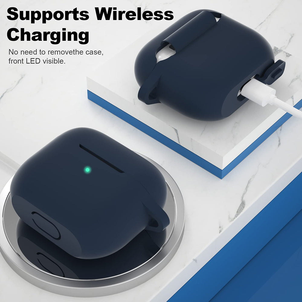 Techsuit Silicone hoes voor Apple AirPods 3, Marineblauw