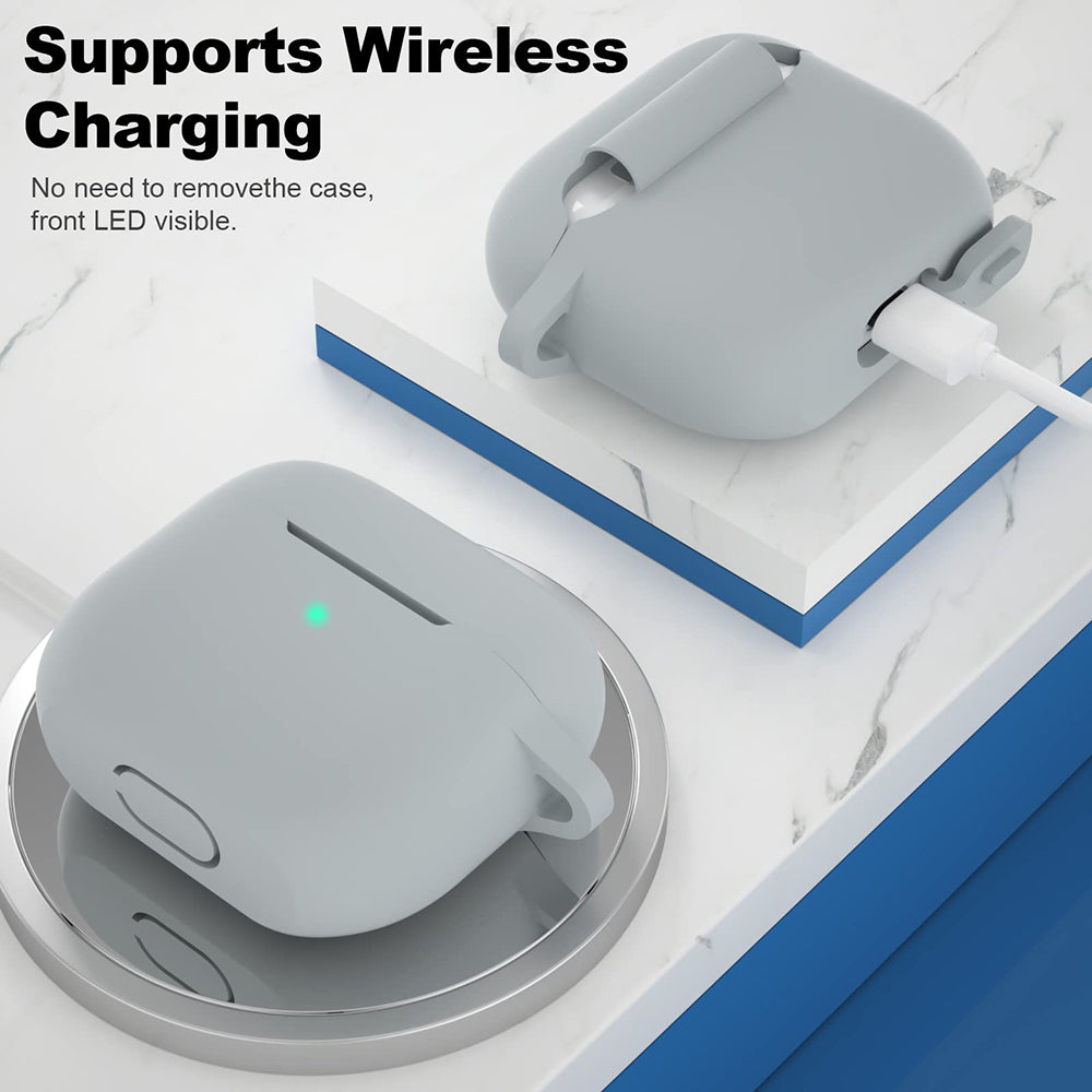 Techsuit Silicone hoes voor Apple AirPods 3, Grijs
