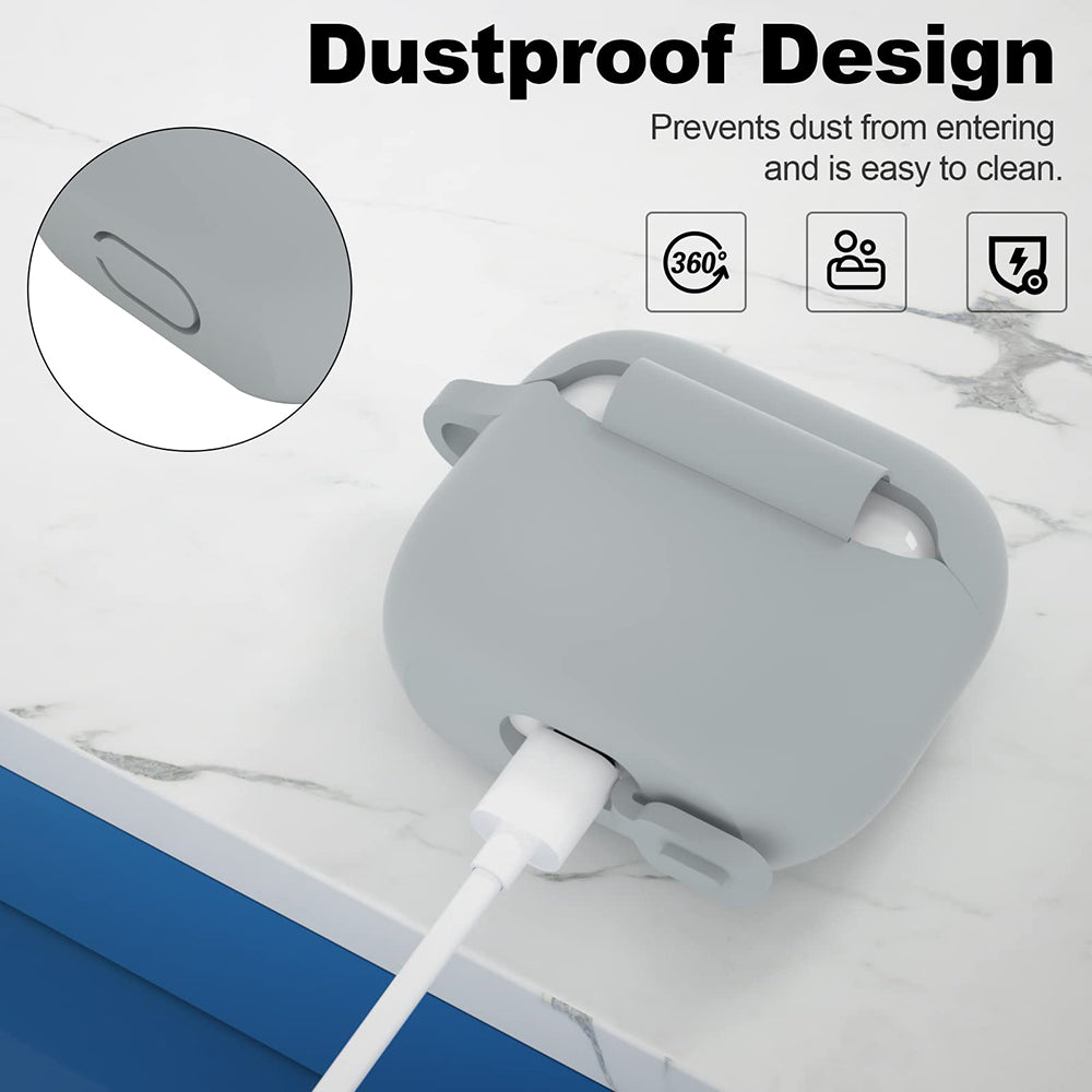 Techsuit Silicone hoes voor Apple AirPods 3, Grijs