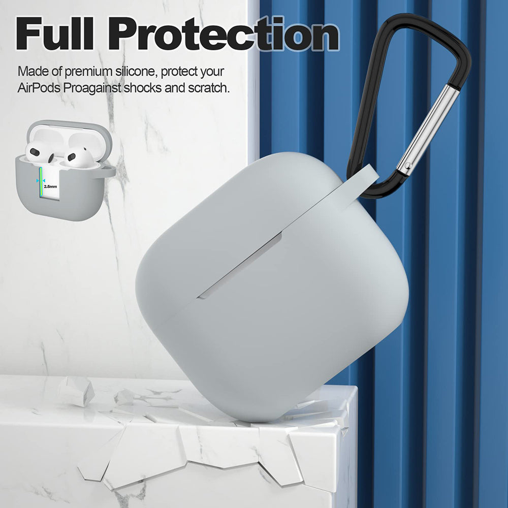 Techsuit Silicone hoes voor Apple AirPods 3, Grijs