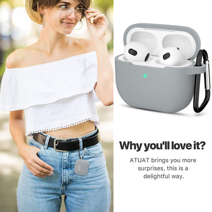 Techsuit Silicone hoes voor Apple AirPods 3, Grijs