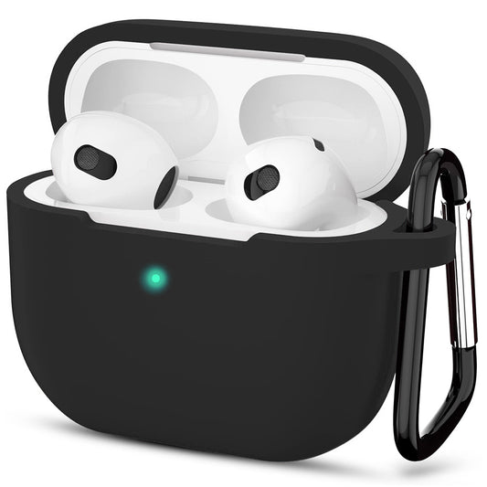 Techsuit Silicone hoes voor Apple AirPods 3, Zwart