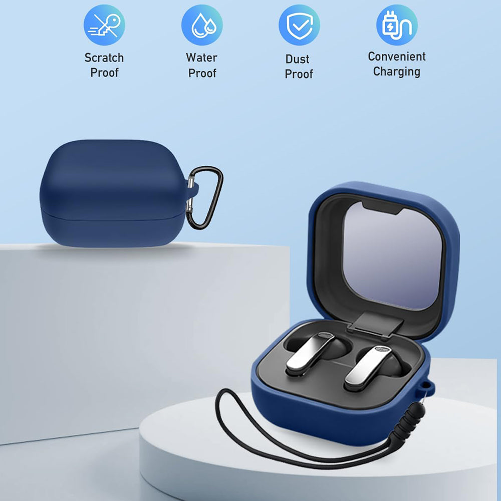 Techsuit Silicone Hoes voor Samsung Galaxy Buds4 / Buds4 Pro, Marineblauw
