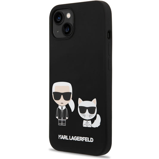 MagSafe hoesje voor Apple iPhone 14 Plus, Karl Lagerfeld, Silicone Karl & Choupette, Zwart