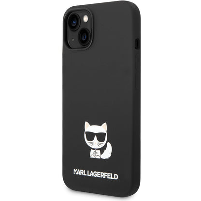 Hoes voor Apple iPhone 14 Plus, Karl Lagerfeld, Silicone Body Choupette, Zwart