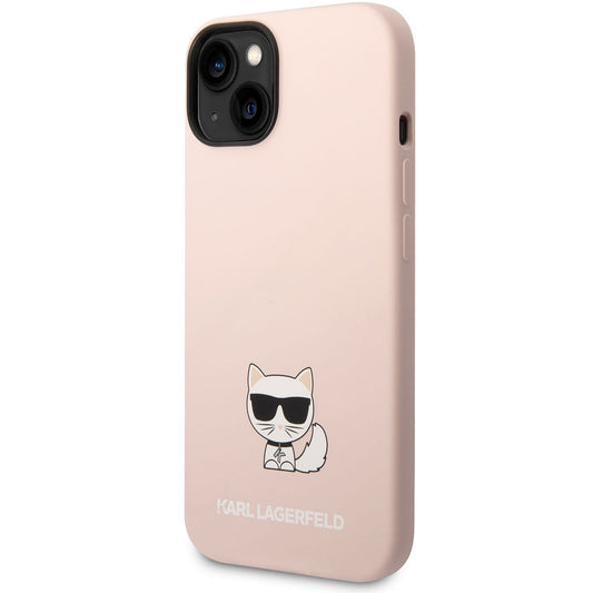 Hoes voor Apple iPhone 14 Plus, Karl Lagerfeld, Silicone Body Choupette, Roze