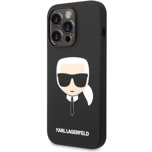 MagSafe hoesje voor Apple iPhone 14 Pro, Karl Lagerfeld, Silicone Karl Head, Zwart