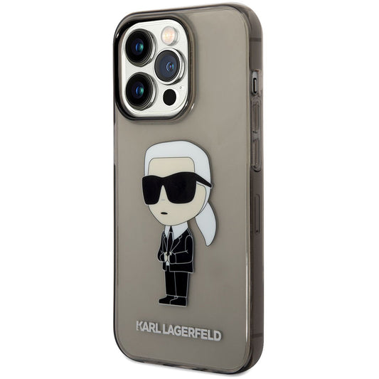Hoes voor Apple iPhone 14 Pro Max, Karl Lagerfeld, IML Ikonik NFT, Zwart