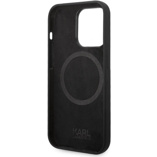 MagSafe hoesje voor Apple iPhone 14 Pro, Karl Lagerfeld, Silicone Karl Head, Zwart