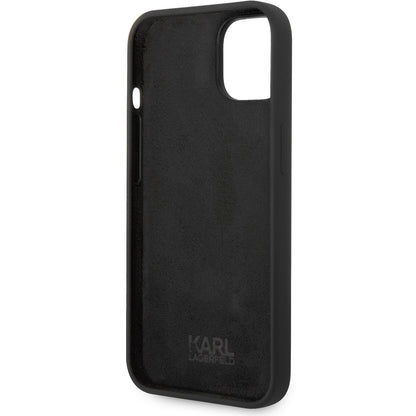 Hoes voor Apple iPhone 14 Plus, Karl Lagerfeld, Silicone Karl's Head, Zwart