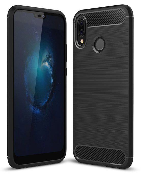 Hoes voor Huawei P20 Lite, OEM, Carbon, Zwart