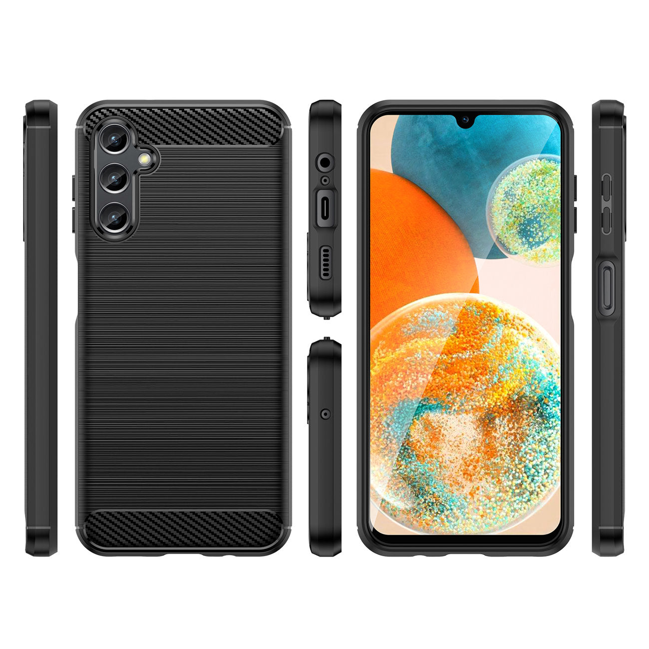 Hoes voor Samsung Galaxy A14 A145 / A14 5G A146, OEM, Carbon, Zwart
