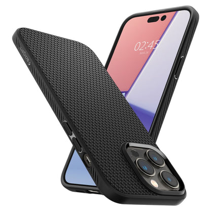 Hoesje voor Apple iPhone 14 Pro Max, Spigen, Liquid Air Mat, Zwart