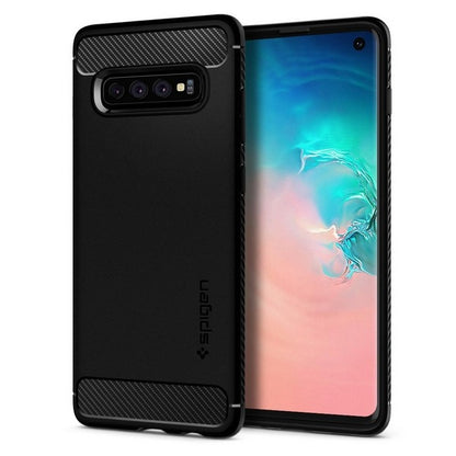 Tasje voor Samsung Galaxy S10 G973, Spigen, Rugged Armour, Zwart 605CS25800