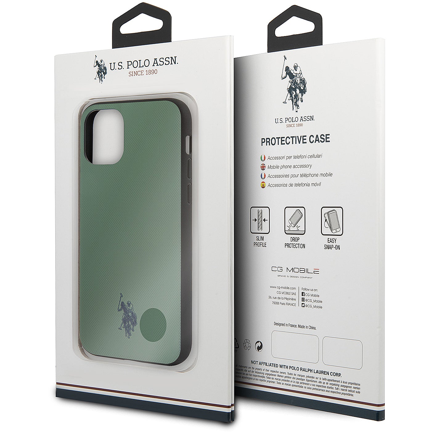 Beschermhoes voor Apple iPhone 11 Pro, U.S. Polo, Verpakt, Groen USHCN58PUGN USHCN58PUGN