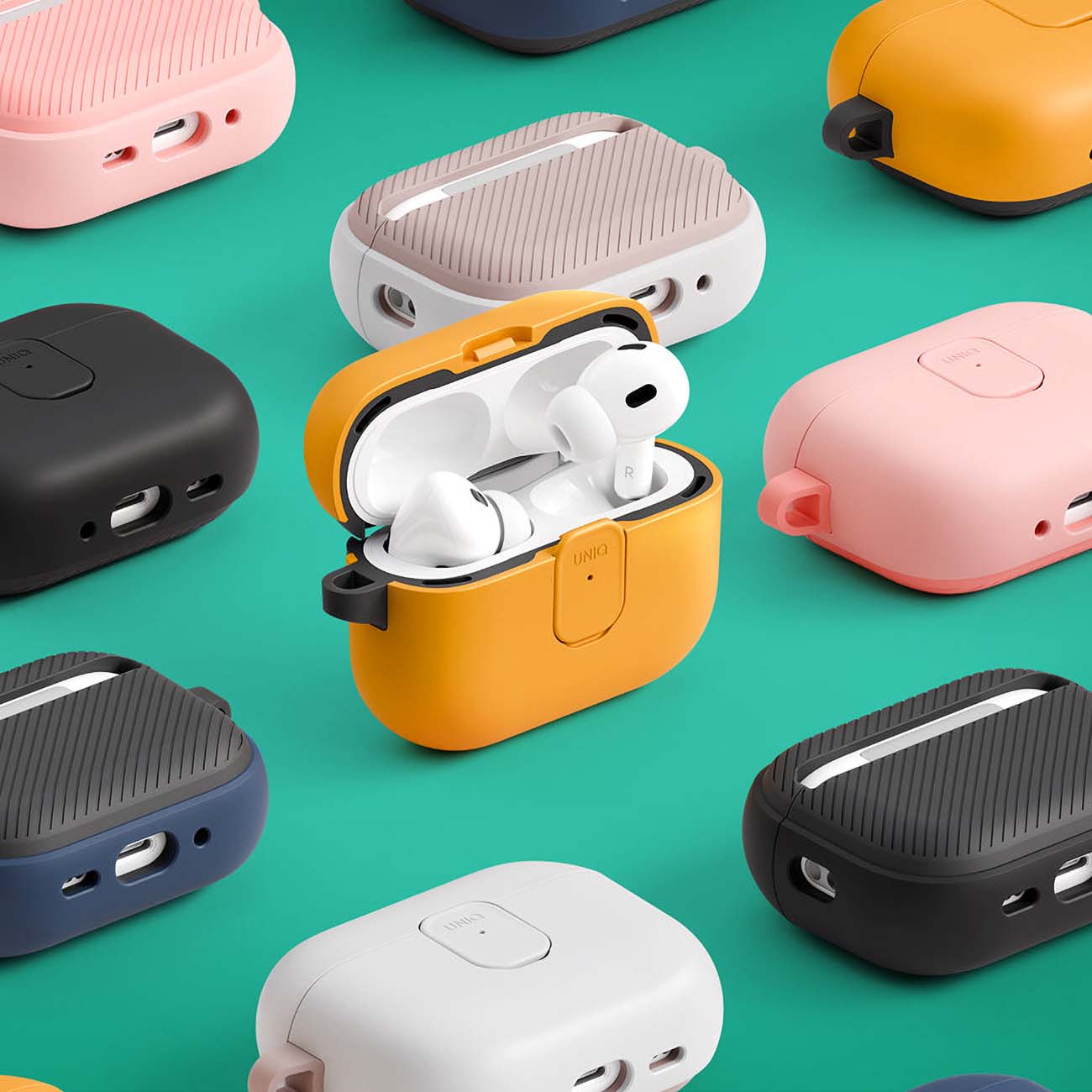 UNIQ Clyde hoes voor Apple AirPods 4, Zwart Blauw