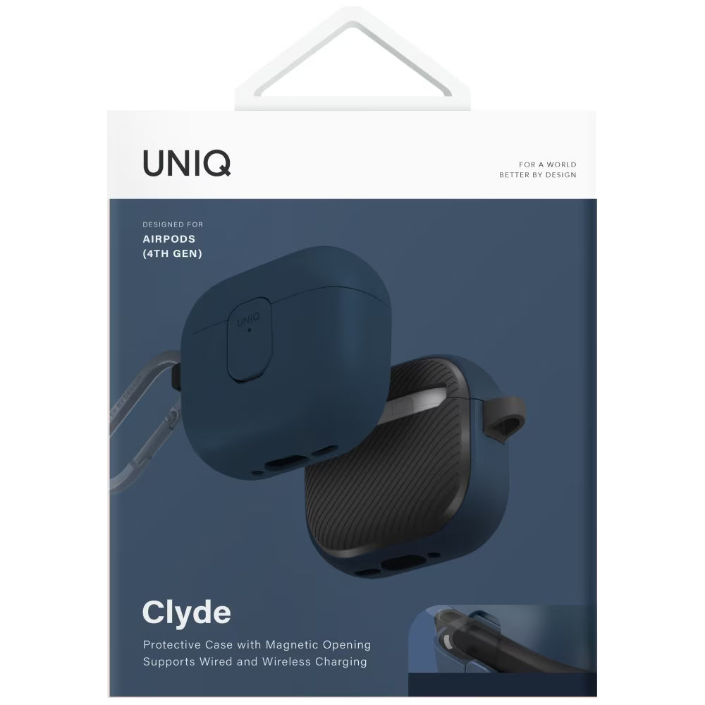 UNIQ Clyde hoes voor Apple AirPods 4, Zwart Blauw
