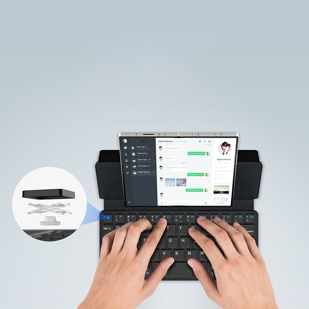 Universele hoes met Bluetooth-toetsenbord voor telefoon, DUX DUCIS, zwart