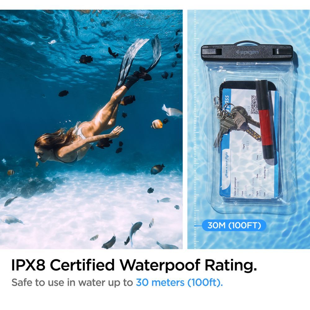 Universele Waterdichte Telefoonhoes max. 6,9 inch, Spigen, A610, Transparant AMP04530