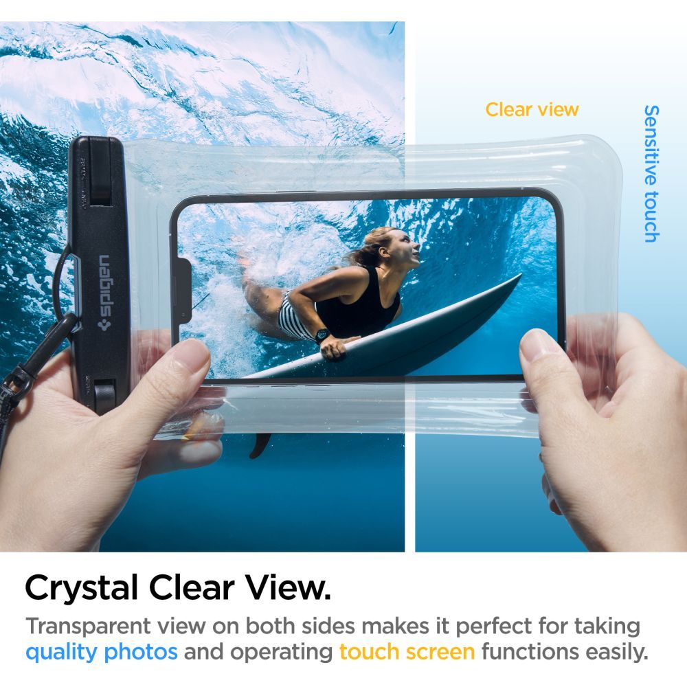 Universele Waterdichte Telefoonhoes max. 6,9 inch, Spigen, A610, Transparant AMP04530