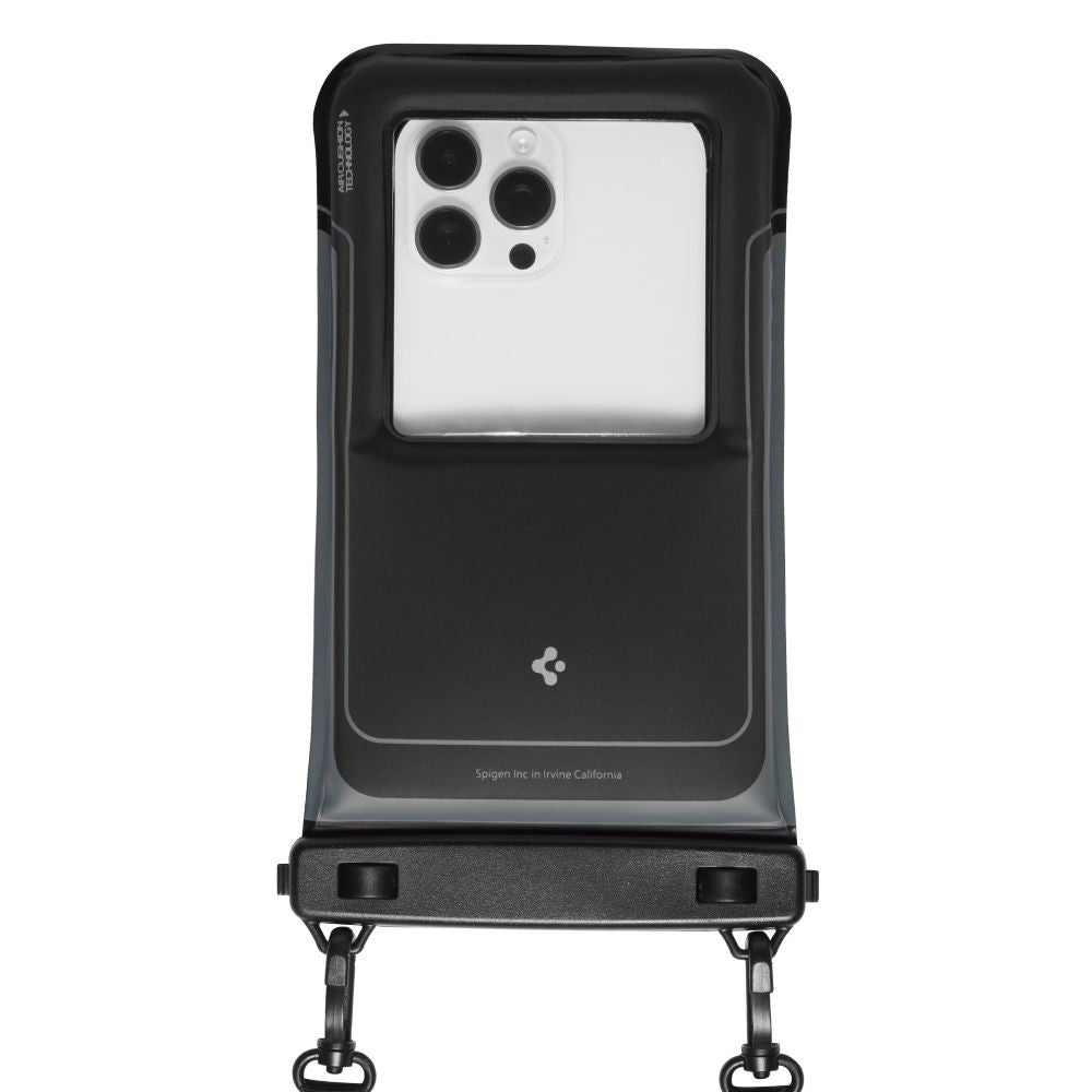 Universele Waterdichte Hoes voor Telefoon max. 6.9inch, Spigen, A611P, Set 2 stuks, Matzwart ACS09348