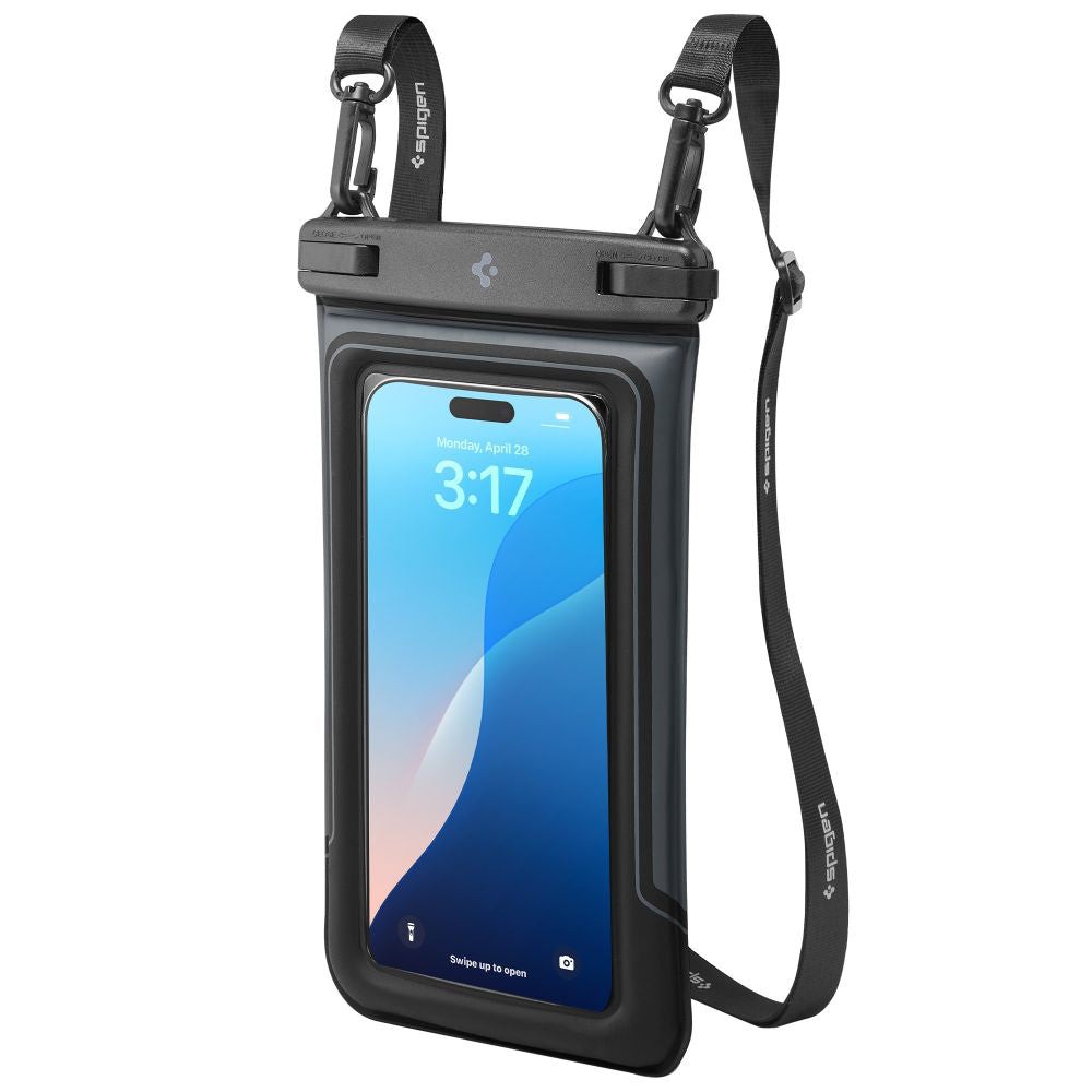 Universele Waterdichte Hoes voor Telefoon max. 6.9inch, Spigen, A611P, Set 2 stuks, Matzwart ACS09348