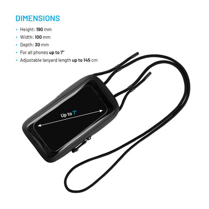 Universele Waterproof Hoes voor Telefoon max. 7 inch, Fixed, Zwart