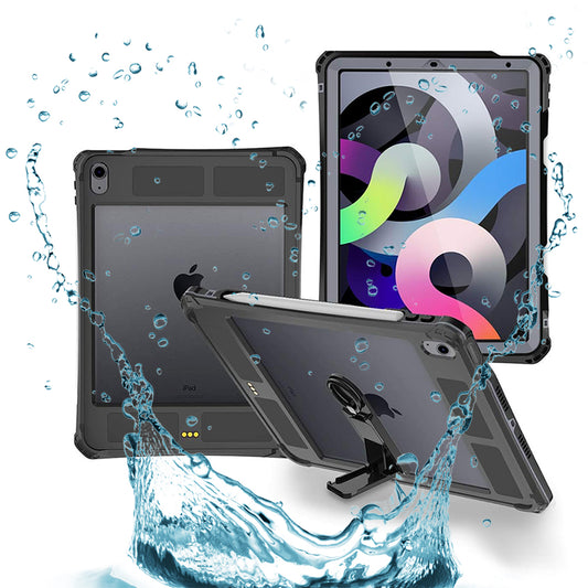 Waterproof hoes voor Apple iPad Air (2022) / Air (2020), ShellBox, Zwart