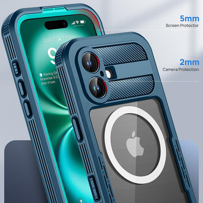 Waterproof hoesje voor Apple iPhone 16, ShellBox, Carbon, Zwart