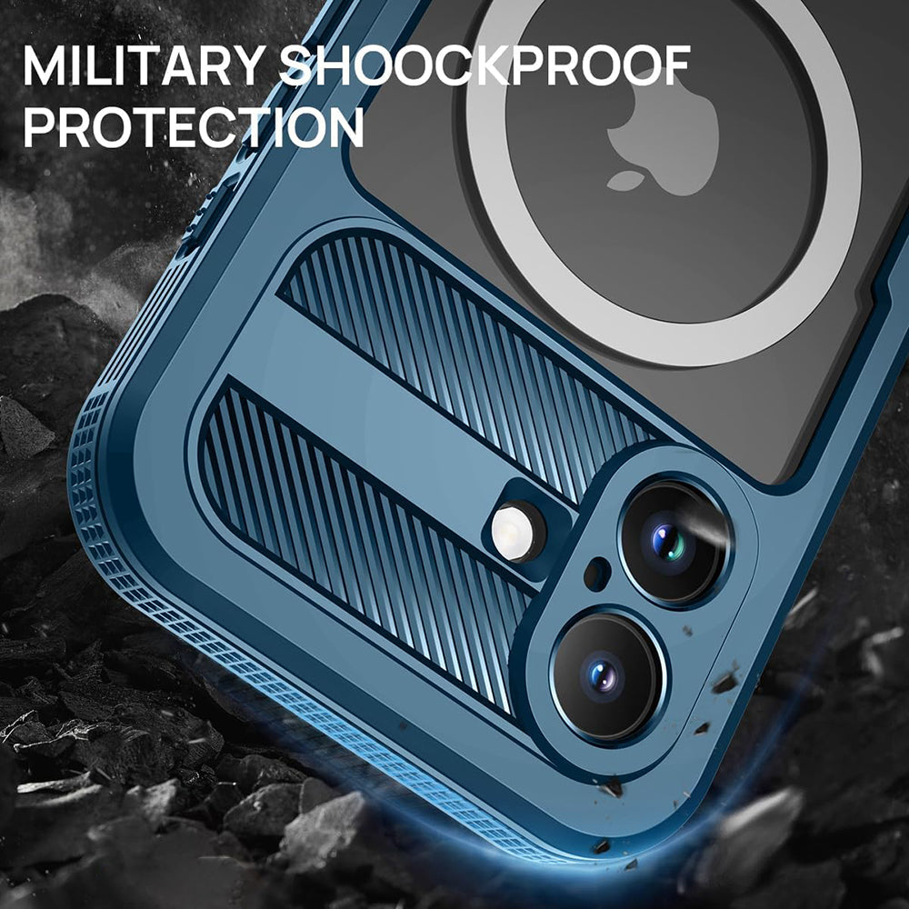 Waterproof hoesje voor Apple iPhone 16, ShellBox, Carbon, Zwart