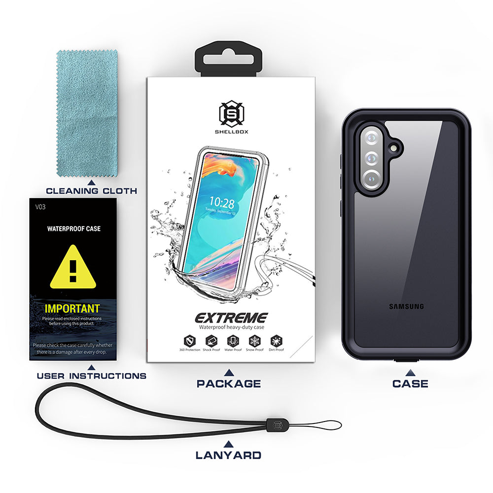 Waterproof Case for Samsung Galaxy A26 A266, ShellBox, Black